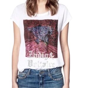 Zadig & Voltaire Tee Medium  Antonia Tiger Beaded
